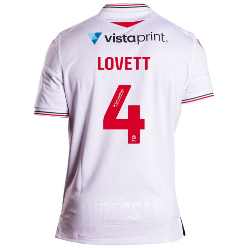 Mænd Erin Lovett #4 Hvid Udebane Spillertrøjer 2023/24 Trøje T-Shirt