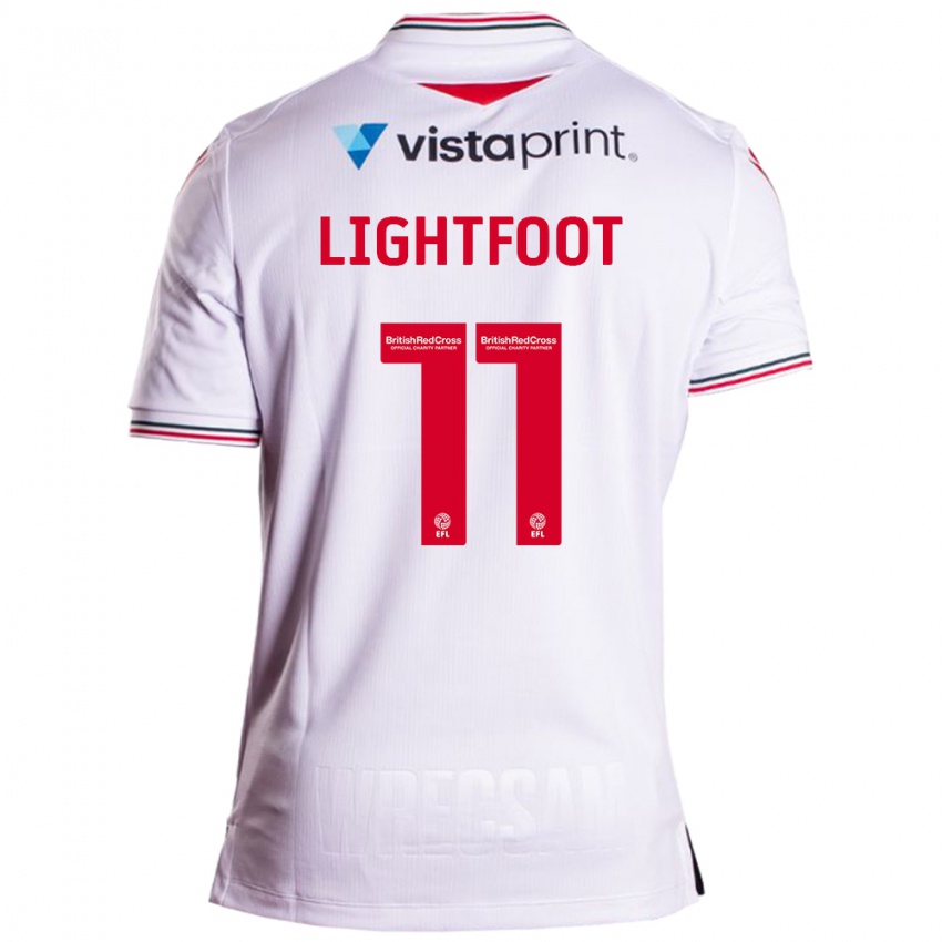 Mænd Amber Lightfoot #11 Hvid Udebane Spillertrøjer 2023/24 Trøje T-Shirt