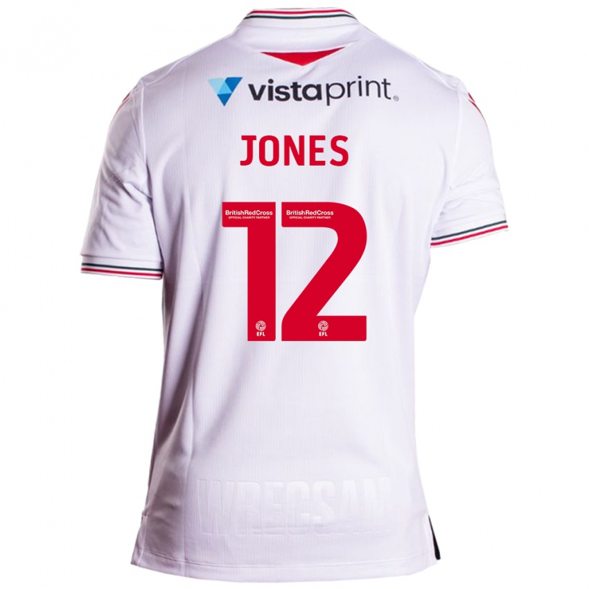 Mænd Carra Jones #12 Hvid Udebane Spillertrøjer 2023/24 Trøje T-Shirt