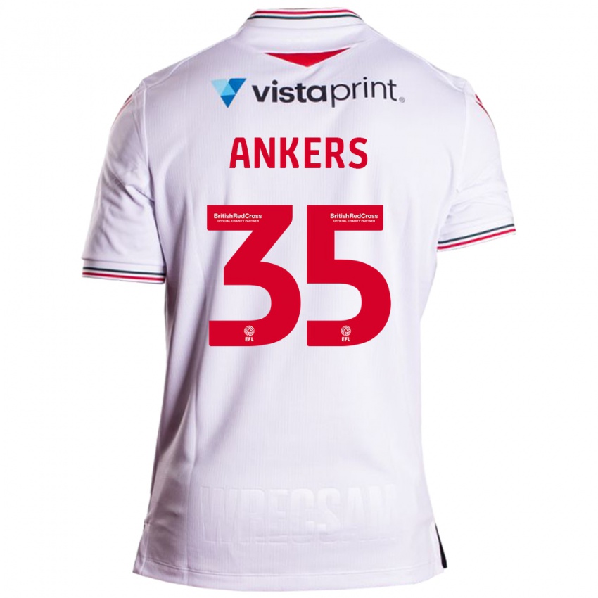 Mænd Chloe Ankers #35 Hvid Udebane Spillertrøjer 2023/24 Trøje T-Shirt