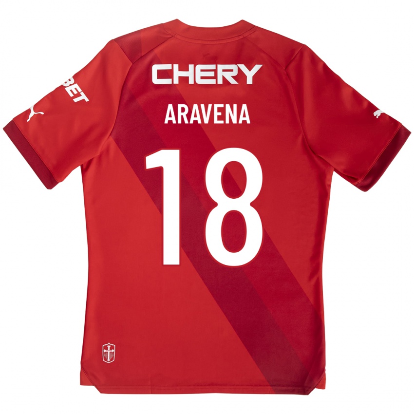 Mænd Alexander Aravena #18 Rød Udebane Spillertrøjer 2023/24 Trøje T-Shirt