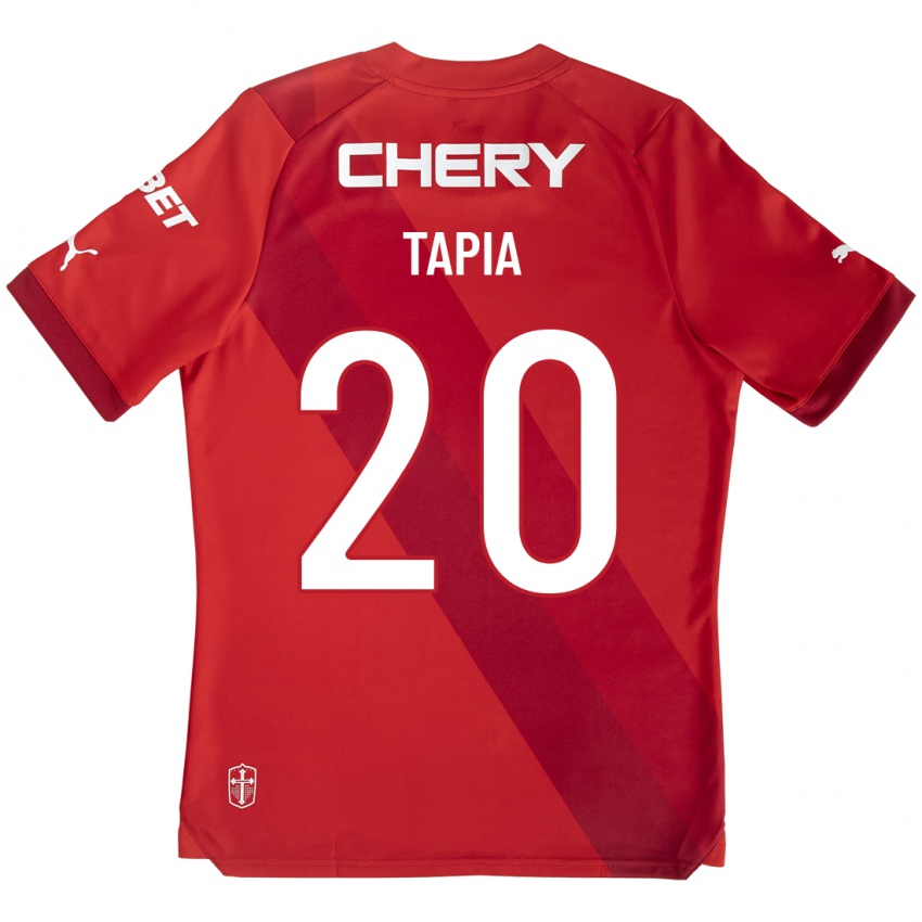 Mænd Gonzalo Tapia #20 Rød Udebane Spillertrøjer 2023/24 Trøje T-Shirt
