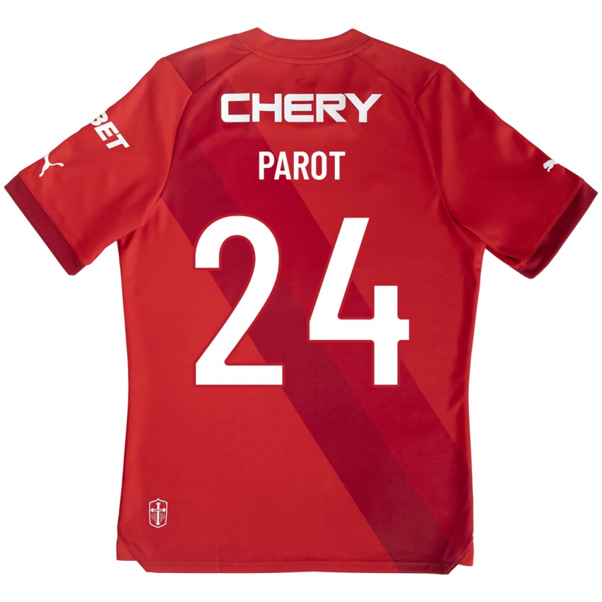 Mænd Alfonso Parot #24 Rød Udebane Spillertrøjer 2023/24 Trøje T-Shirt