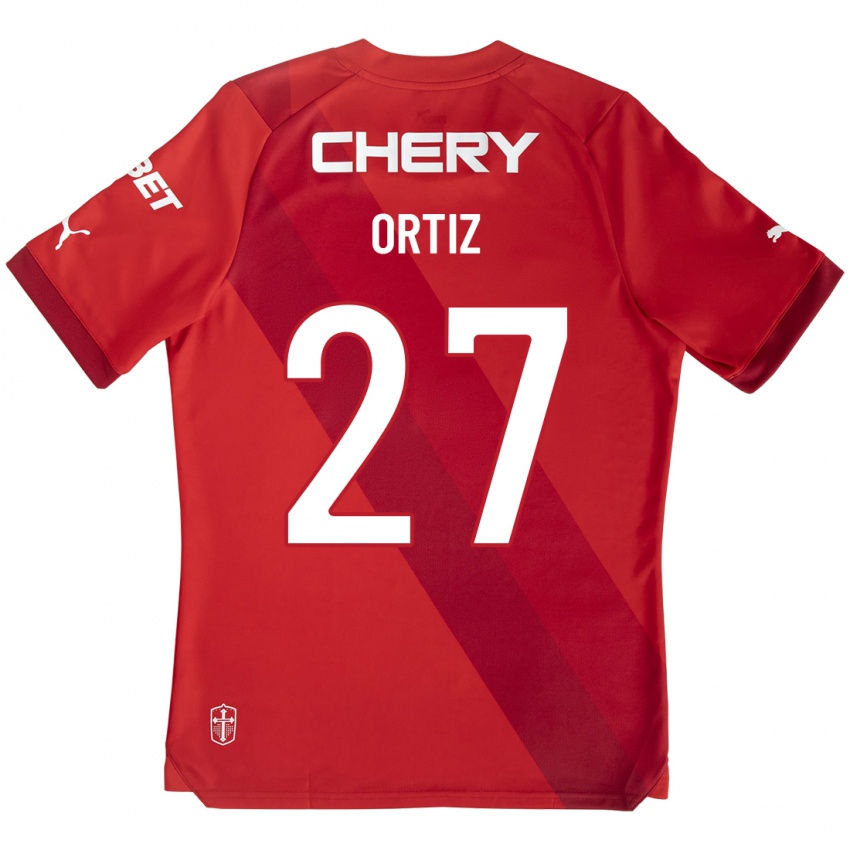 Mænd Jorge Ortiz #27 Rød Udebane Spillertrøjer 2023/24 Trøje T-Shirt
