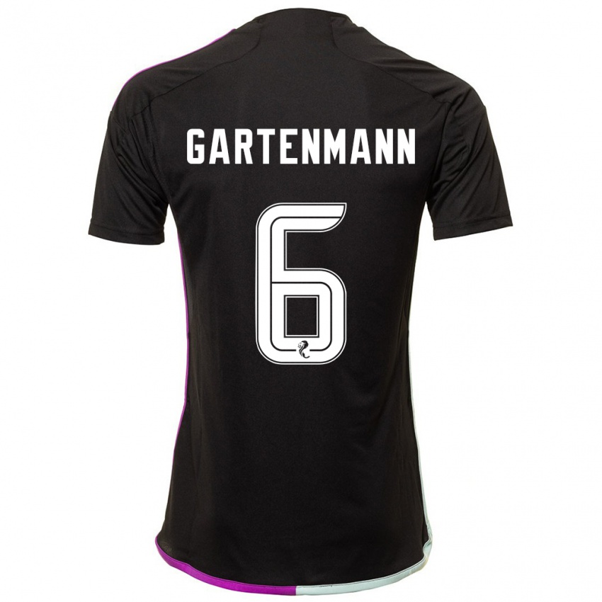 Mænd Stefan Gartenmann #6 Sort Udebane Spillertrøjer 2023/24 Trøje T-Shirt
