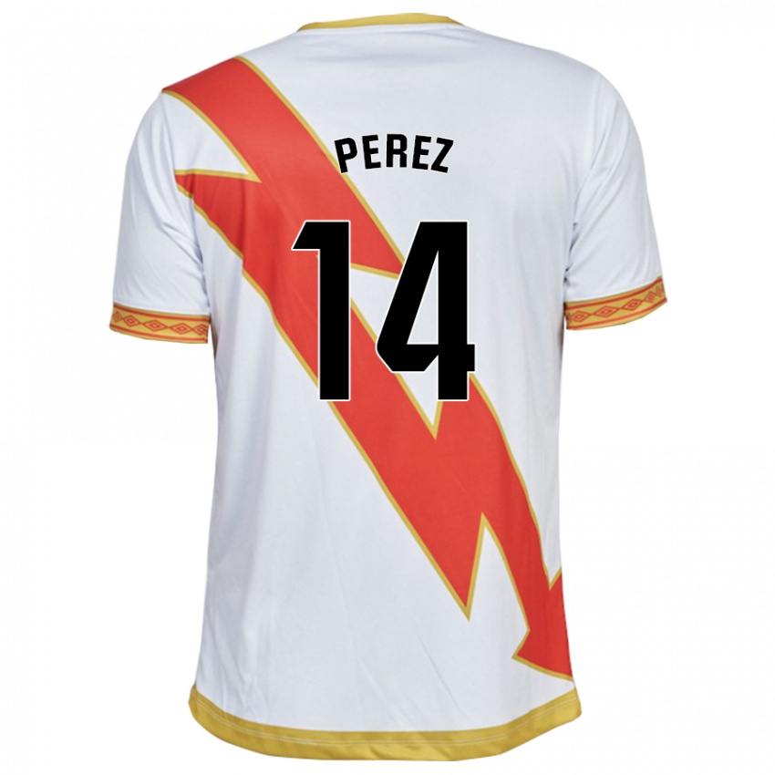 Kvinder Kike Pérez #14 Hvid Hjemmebane Spillertrøjer 2023/24 Trøje T-Shirt