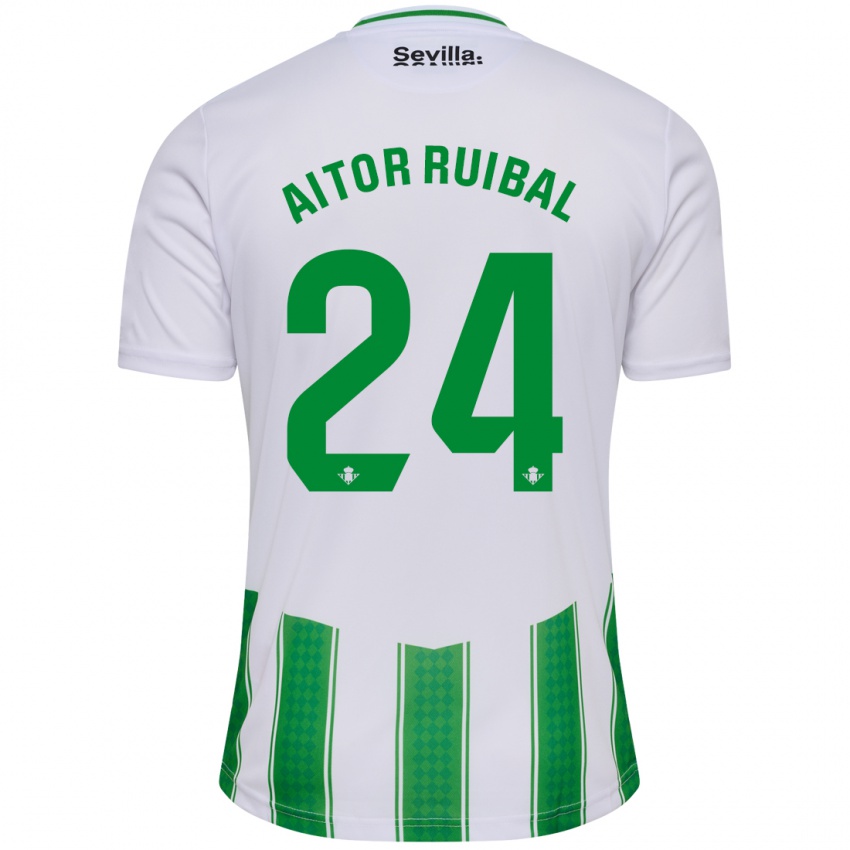 Kvinder Aitor Ruibal #24 Hvid Hjemmebane Spillertrøjer 2023/24 Trøje T-Shirt