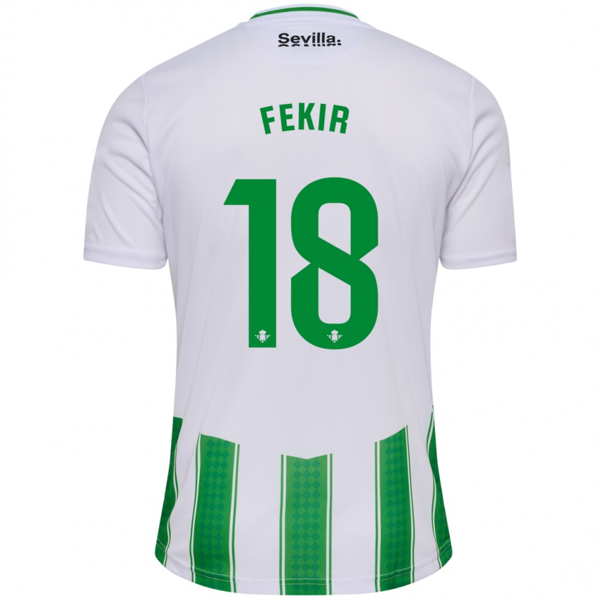 Kvinder Yassin Fekir #18 Hvid Hjemmebane Spillertrøjer 2023/24 Trøje T-Shirt