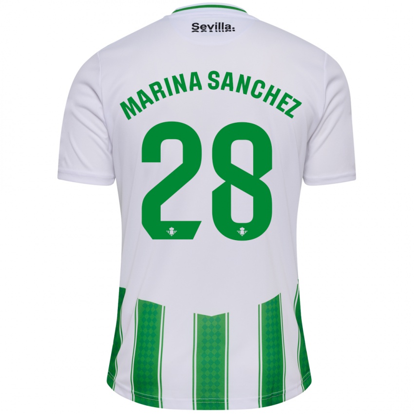 Kvinder Marina Sánchez #28 Hvid Hjemmebane Spillertrøjer 2023/24 Trøje T-Shirt