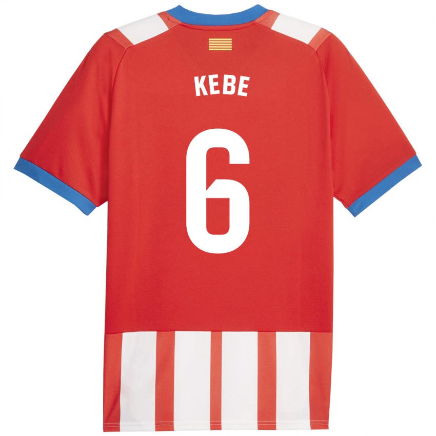 Kvinder Ibrahima Kébé #6 Rød Hvid Hjemmebane Spillertrøjer 2023/24 Trøje T-Shirt
