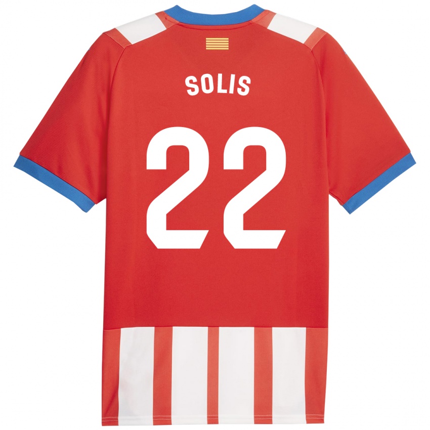 Kvinder Jhon Solís #22 Rød Hvid Hjemmebane Spillertrøjer 2023/24 Trøje T-Shirt