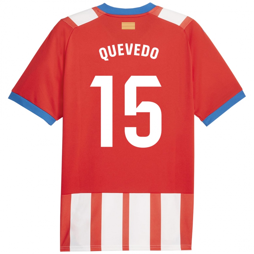 Kvinder Erik Quevedo #15 Rød Hvid Hjemmebane Spillertrøjer 2023/24 Trøje T-Shirt