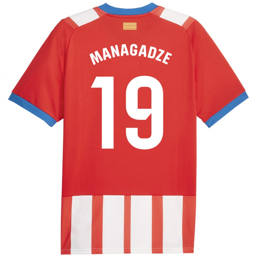 Kvinder Luka Managadze #19 Rød Hvid Hjemmebane Spillertrøjer 2023/24 Trøje T-Shirt