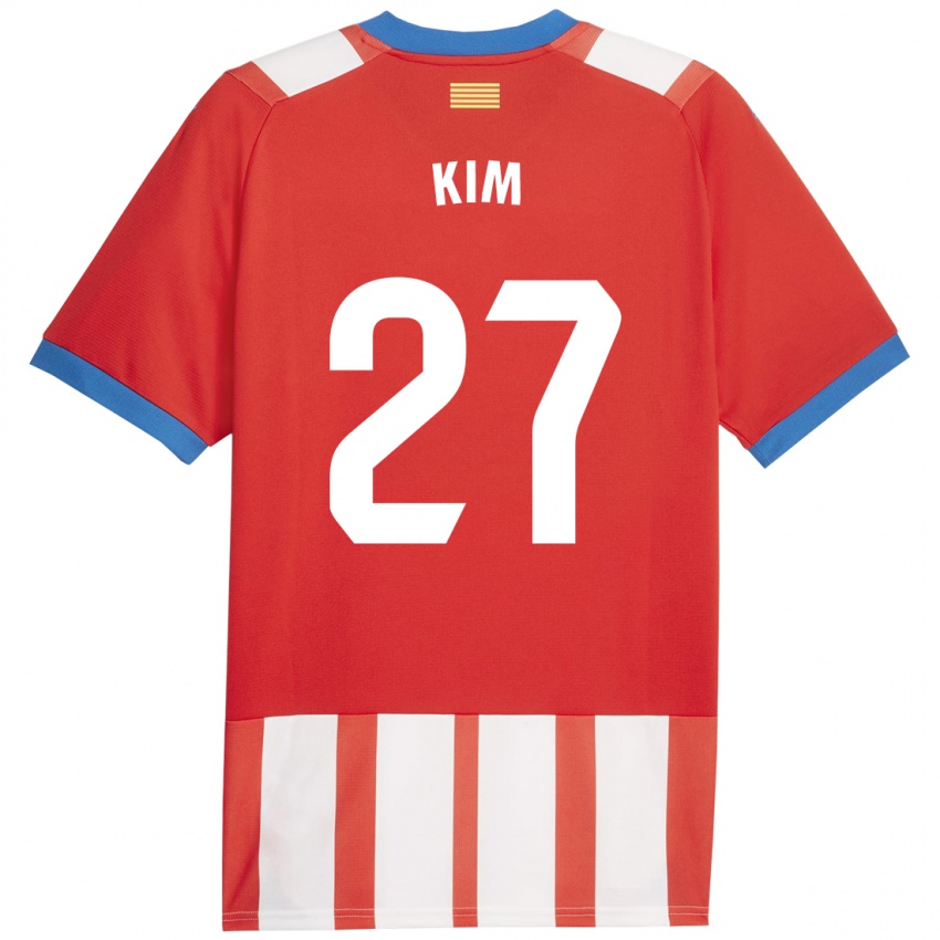 Kvinder Min-Su Kim #27 Rød Hvid Hjemmebane Spillertrøjer 2023/24 Trøje T-Shirt