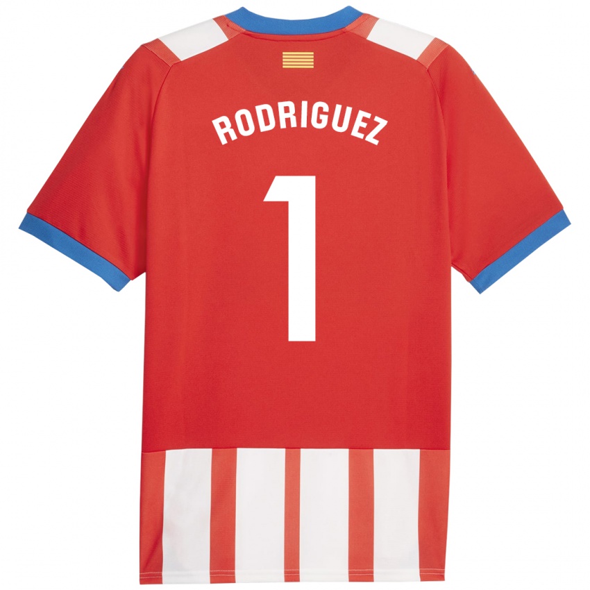 Kvinder Maria Rodríguez #1 Rød Hvid Hjemmebane Spillertrøjer 2023/24 Trøje T-Shirt