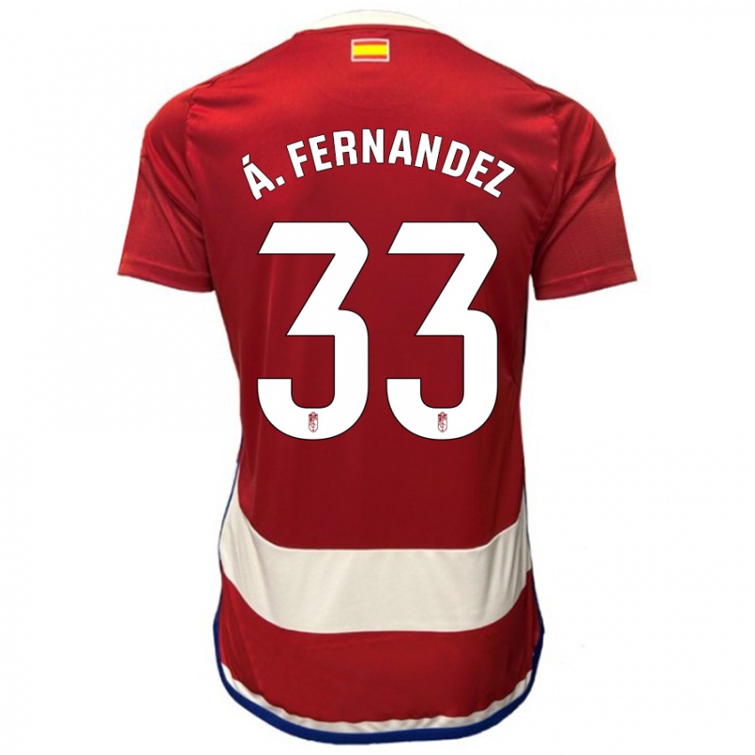 Kvinder Álvaro Fernández #33 Rød Hjemmebane Spillertrøjer 2023/24 Trøje T-Shirt