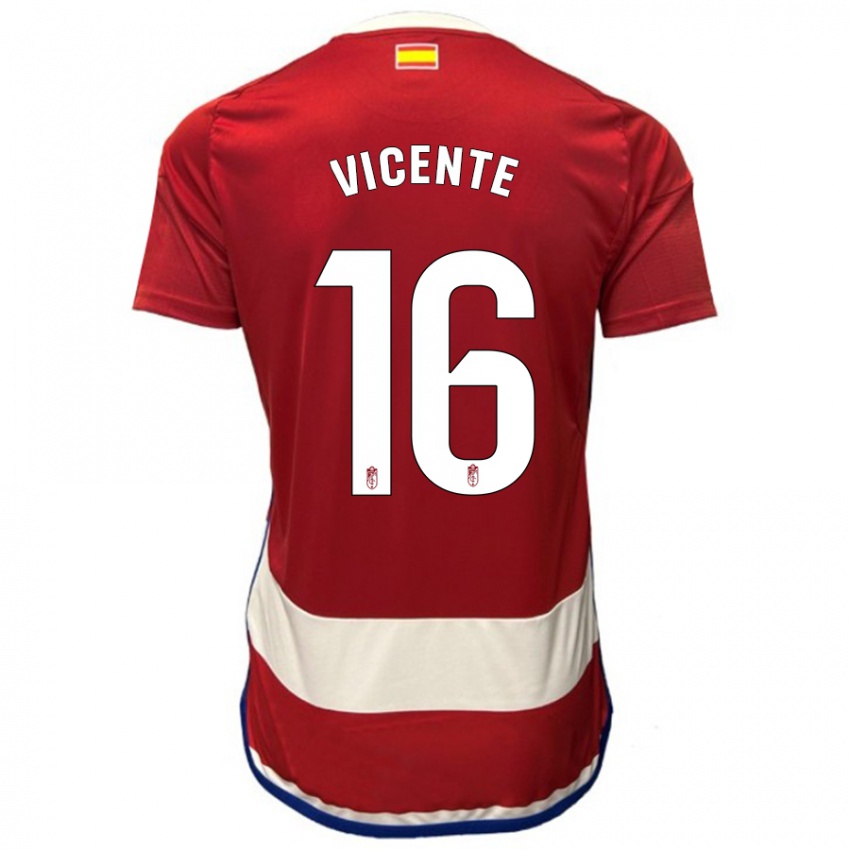 Kvinder Nerea Vicente #16 Rød Hjemmebane Spillertrøjer 2023/24 Trøje T-Shirt