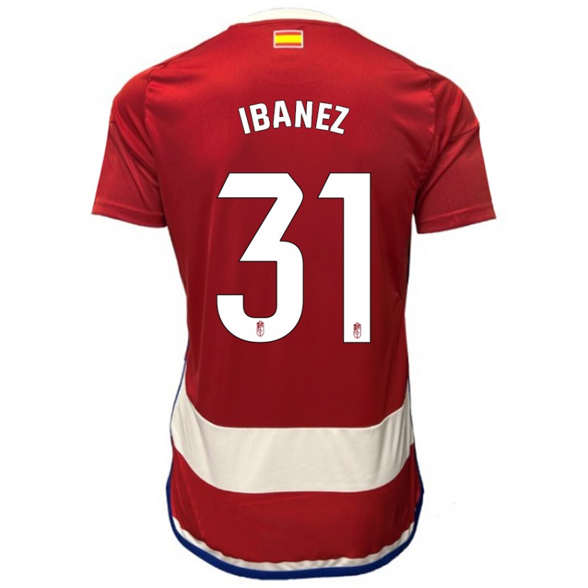 Kvinder Alba Ibáñez #31 Rød Hjemmebane Spillertrøjer 2023/24 Trøje T-Shirt