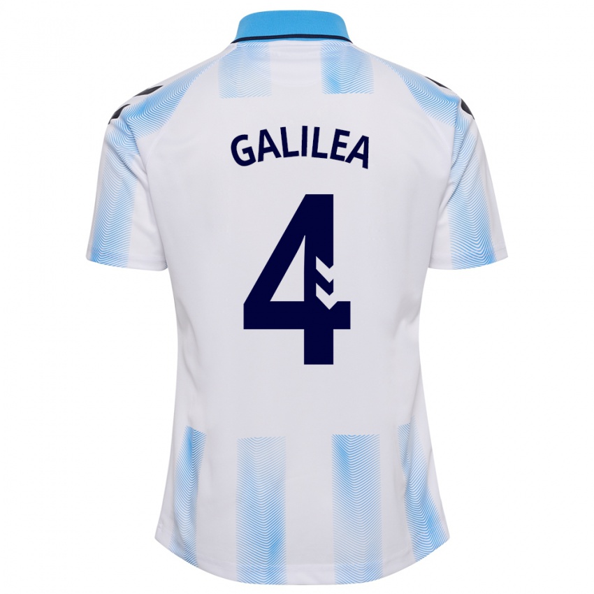 Kvinder Einar Galilea #4 Hvid Blå Hjemmebane Spillertrøjer 2023/24 Trøje T-Shirt