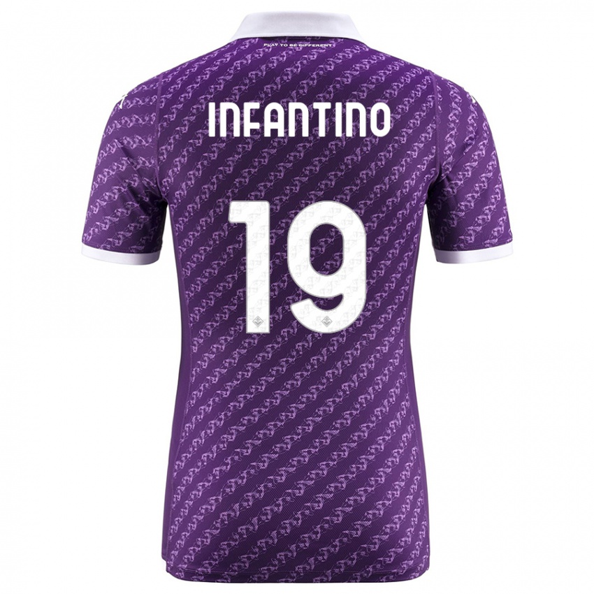 Kvinder Gino Infantino #19 Viol Hjemmebane Spillertrøjer 2023/24 Trøje T-Shirt