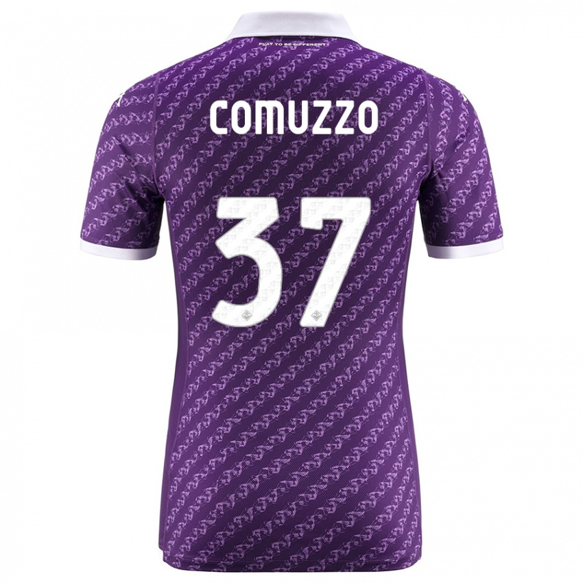 Kvinder Pietro Comuzzo #37 Viol Hjemmebane Spillertrøjer 2023/24 Trøje T-Shirt