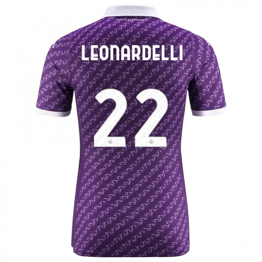 Kvinder Pietro Leonardelli #22 Viol Hjemmebane Spillertrøjer 2023/24 Trøje T-Shirt
