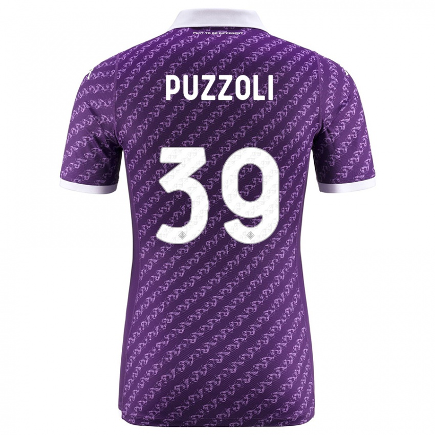Kvinder Giorgio Puzzoli #39 Viol Hjemmebane Spillertrøjer 2023/24 Trøje T-Shirt
