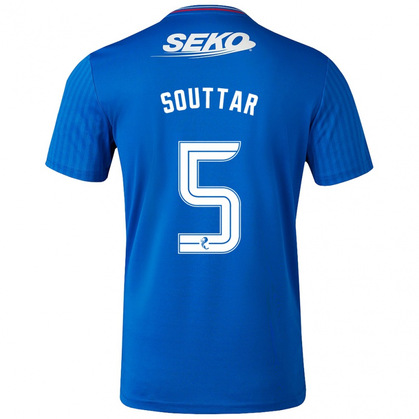 Kvinder John Souttar #5 Blå Hjemmebane Spillertrøjer 2023/24 Trøje T-Shirt