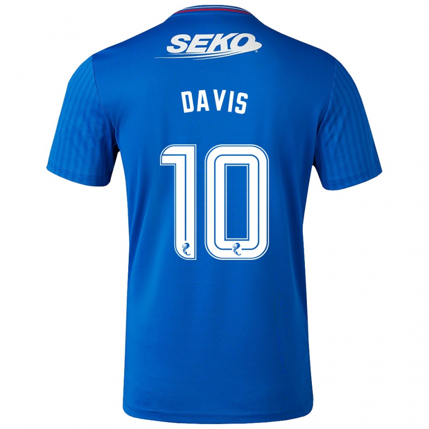 Kvinder Steven Davis #10 Blå Hjemmebane Spillertrøjer 2023/24 Trøje T-Shirt