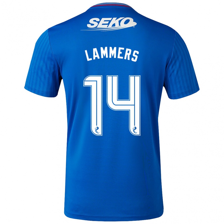Kvinder Sam Lammers #14 Blå Hjemmebane Spillertrøjer 2023/24 Trøje T-Shirt