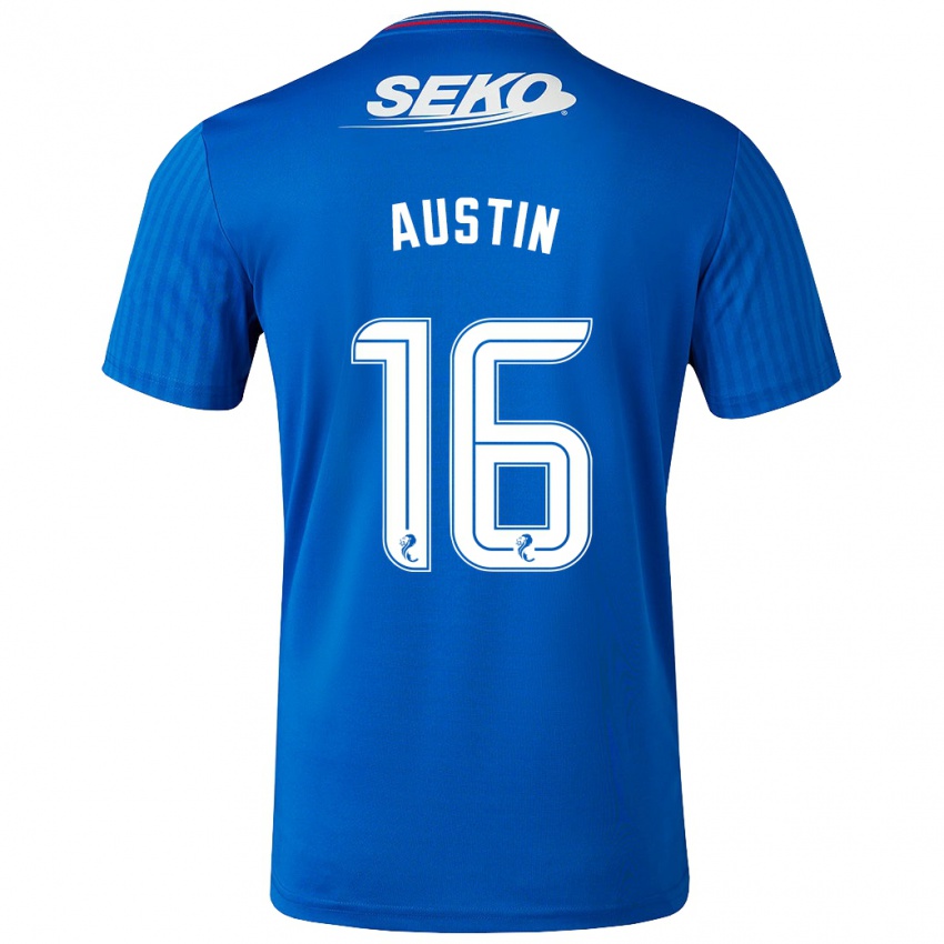 Kvinder Eilidh Austin #16 Blå Hjemmebane Spillertrøjer 2023/24 Trøje T-Shirt