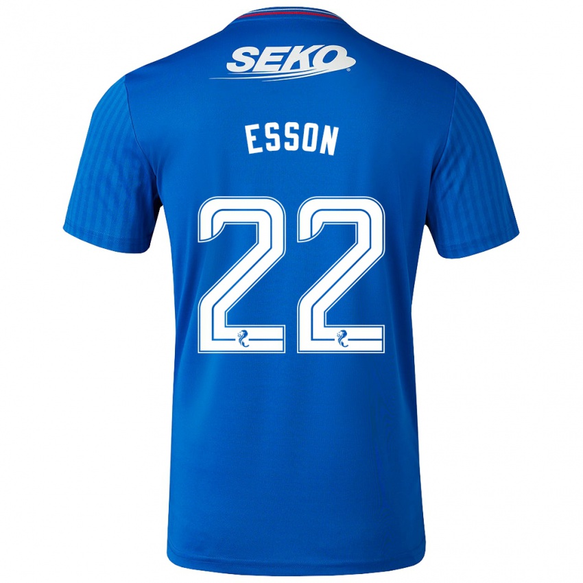 Kvinder Victoria Esson #22 Blå Hjemmebane Spillertrøjer 2023/24 Trøje T-Shirt
