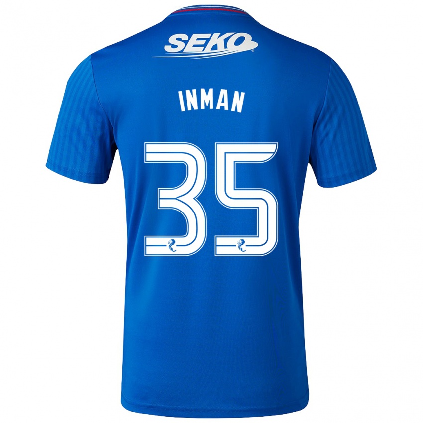 Kvinder Lucy Inman #35 Blå Hjemmebane Spillertrøjer 2023/24 Trøje T-Shirt
