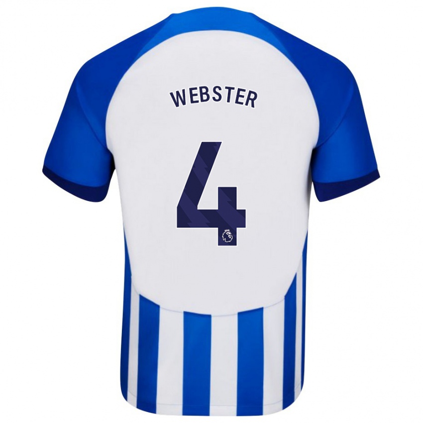 Kvinder Adam Webster #4 Blå Hjemmebane Spillertrøjer 2023/24 Trøje T-Shirt