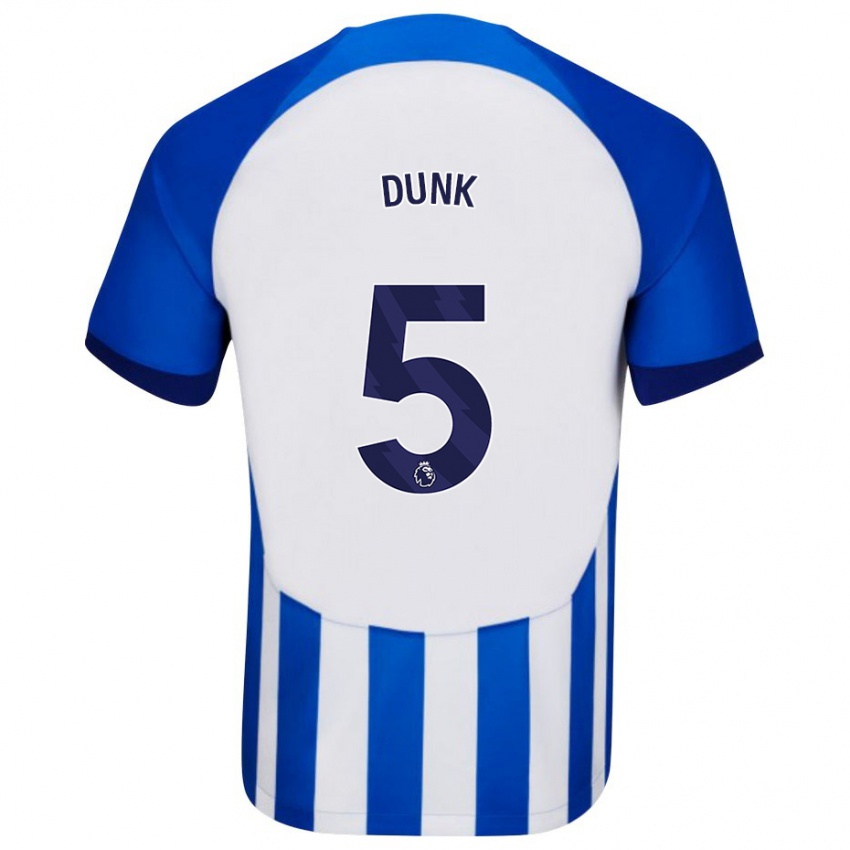 Kvinder Lewis Dunk #5 Blå Hjemmebane Spillertrøjer 2023/24 Trøje T-Shirt