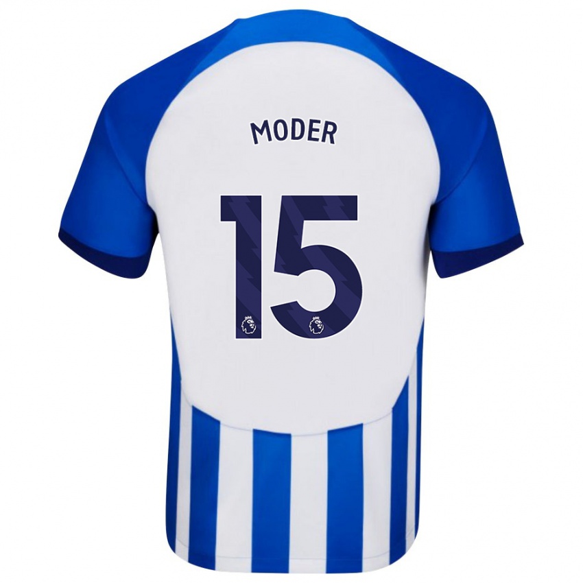 Kvinder Jakub Moder #15 Blå Hjemmebane Spillertrøjer 2023/24 Trøje T-Shirt