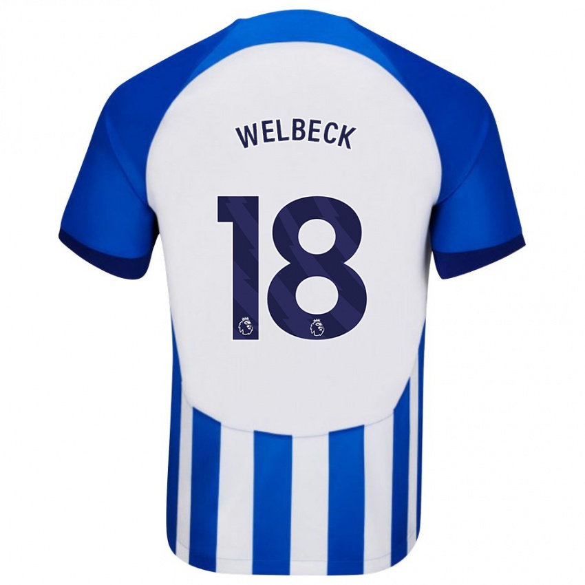 Kvinder Danny Welbeck #18 Blå Hjemmebane Spillertrøjer 2023/24 Trøje T-Shirt