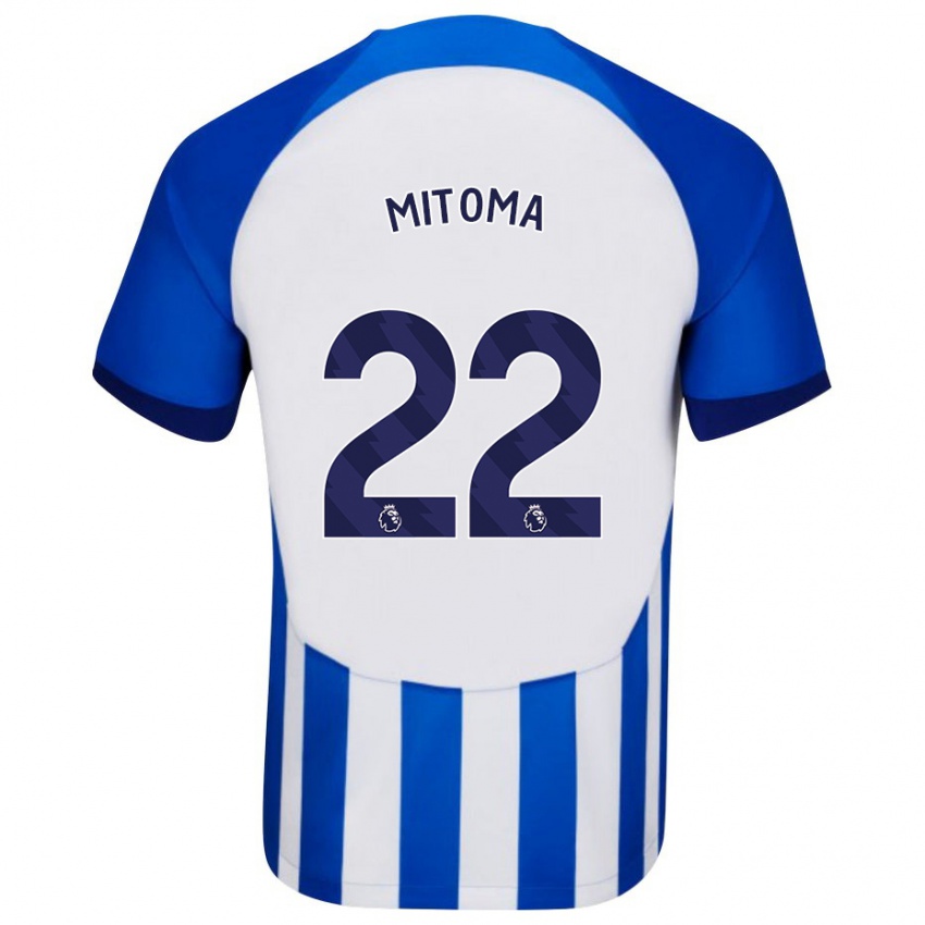 Kvinder Kaoru Mitoma #22 Blå Hjemmebane Spillertrøjer 2023/24 Trøje T-Shirt