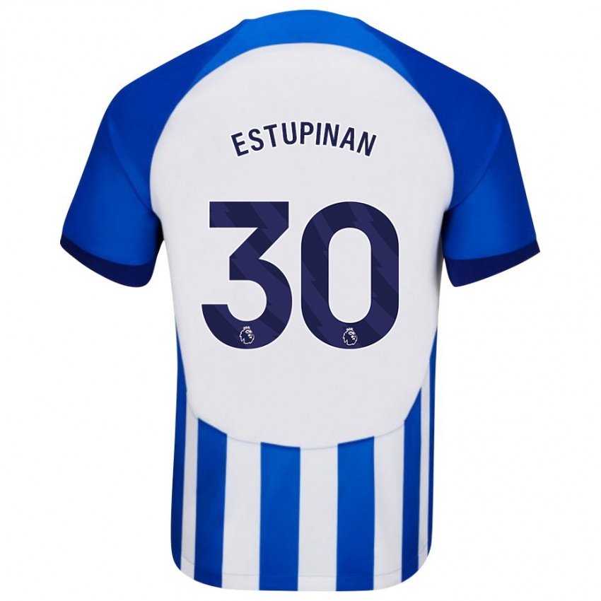 Kvinder Pervis Estupinan #30 Blå Hjemmebane Spillertrøjer 2023/24 Trøje T-Shirt