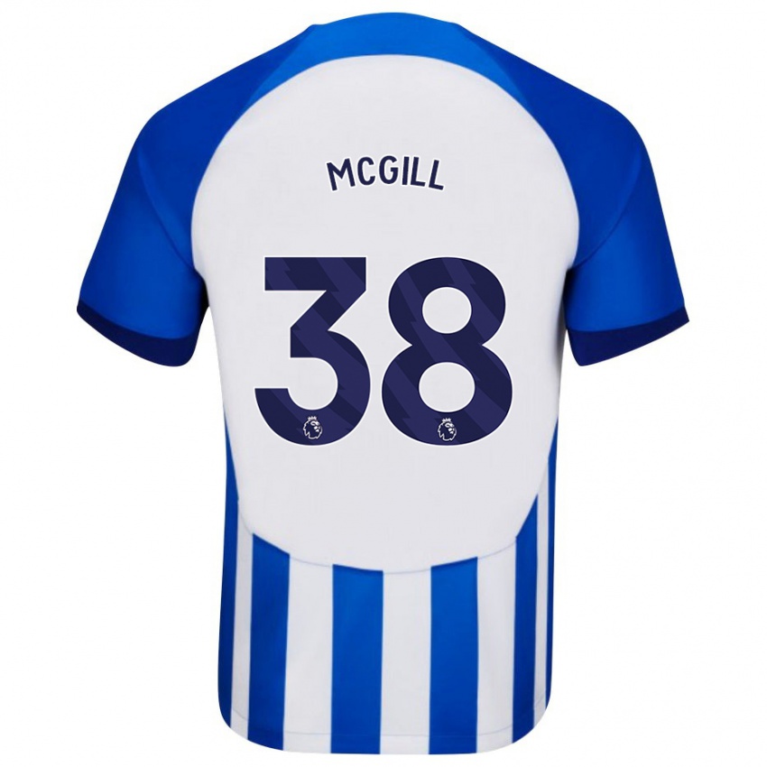 Kvinder Tom Mcgill #38 Blå Hjemmebane Spillertrøjer 2023/24 Trøje T-Shirt