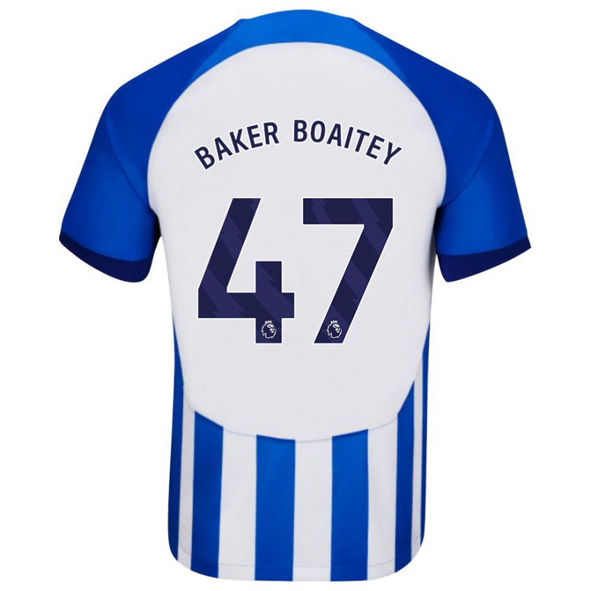 Kvinder Benicio Baker-Boaitey #47 Blå Hjemmebane Spillertrøjer 2023/24 Trøje T-Shirt