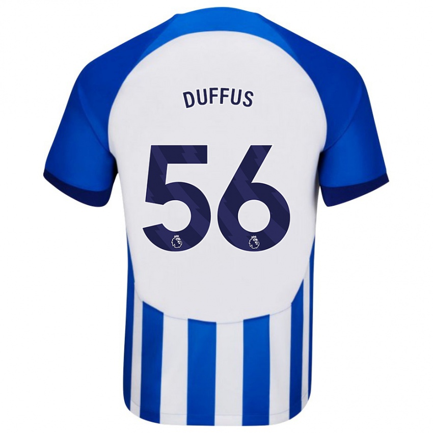 Kvinder Josh Duffus #56 Blå Hjemmebane Spillertrøjer 2023/24 Trøje T-Shirt