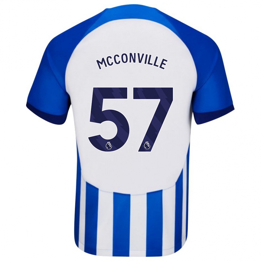 Kvinder Ruairi Mcconville #57 Blå Hjemmebane Spillertrøjer 2023/24 Trøje T-Shirt