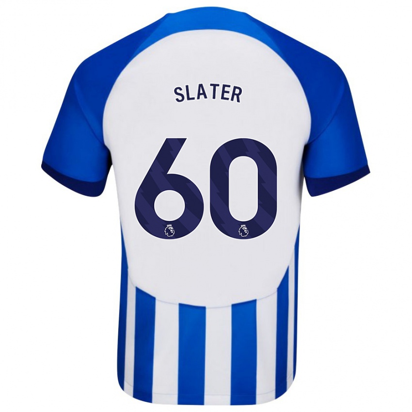 Kvinder Jacob Slater #60 Blå Hjemmebane Spillertrøjer 2023/24 Trøje T-Shirt