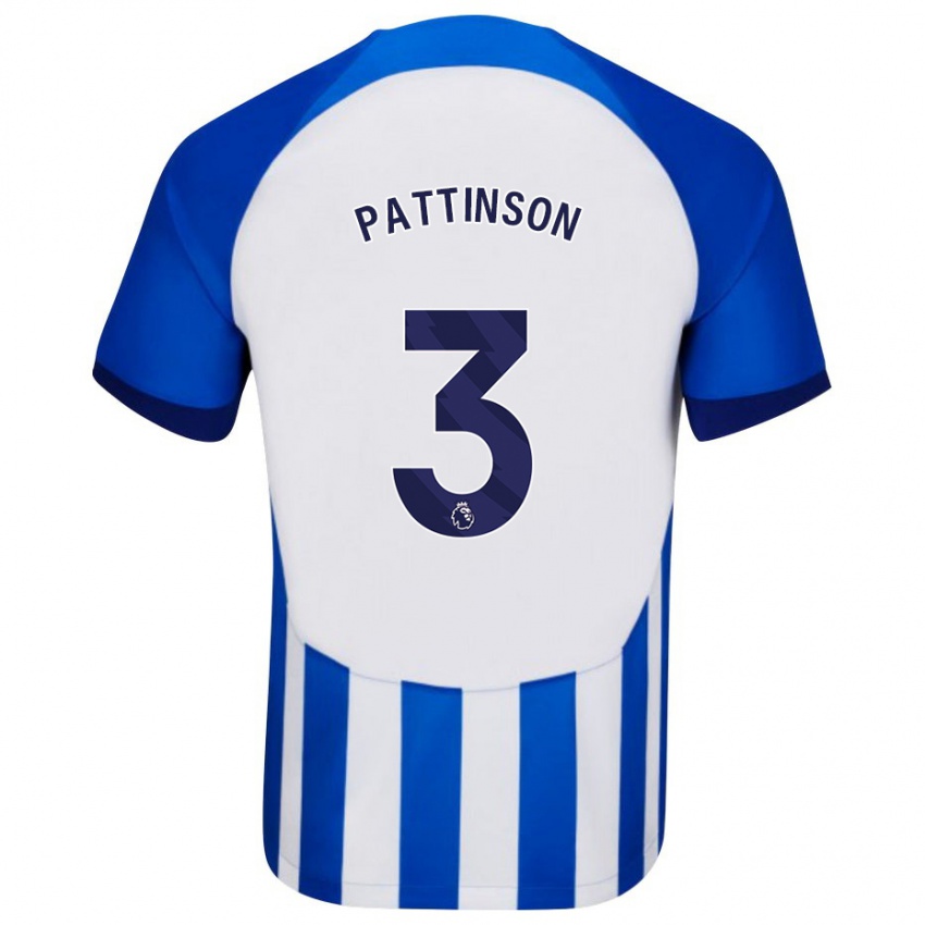 Kvinder Poppy Pattinson #3 Blå Hjemmebane Spillertrøjer 2023/24 Trøje T-Shirt