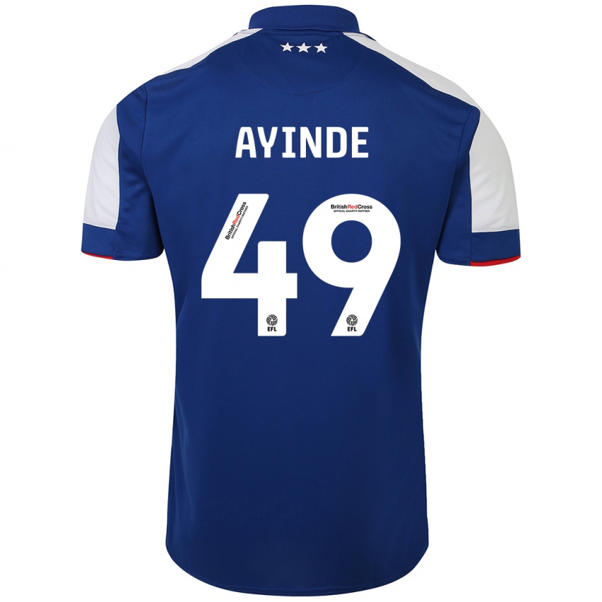 Kvinder Leon Ayinde #49 Blå Hjemmebane Spillertrøjer 2023/24 Trøje T-Shirt
