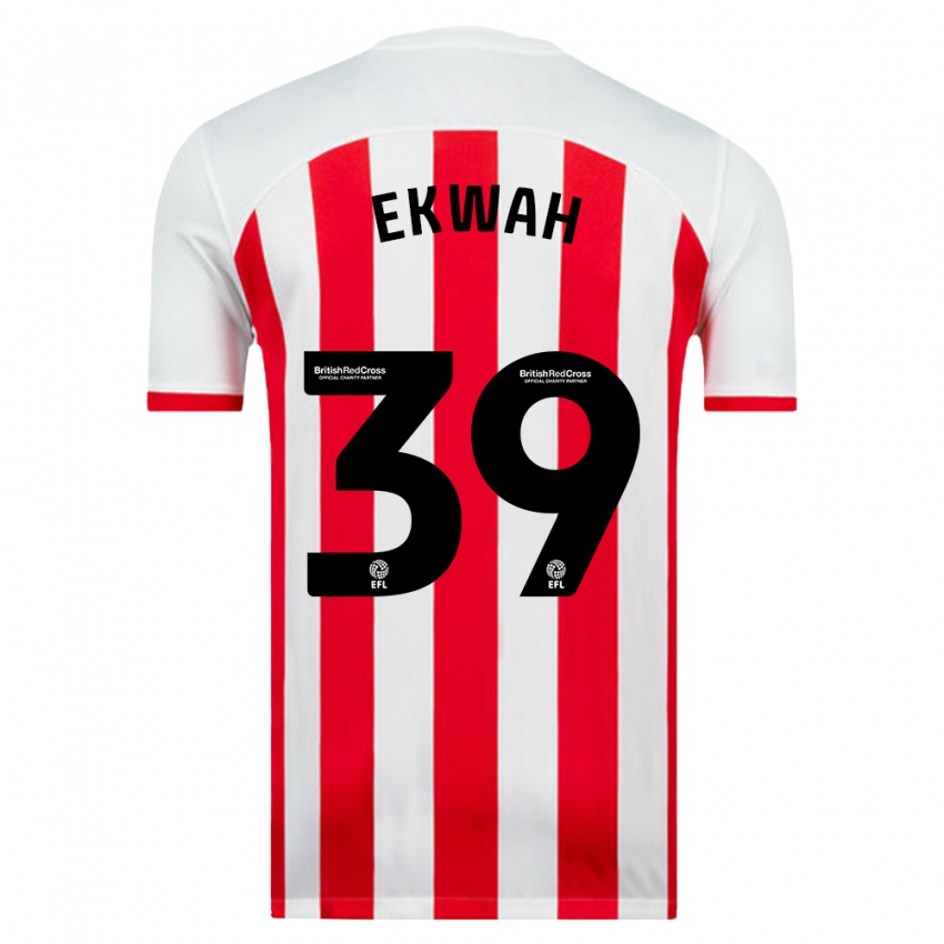 Kvinder Pierre Ekwah #39 Hvid Hjemmebane Spillertrøjer 2023/24 Trøje T-Shirt
