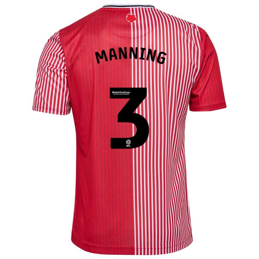 Kvinder Ryan Manning #3 Rød Hjemmebane Spillertrøjer 2023/24 Trøje T-Shirt