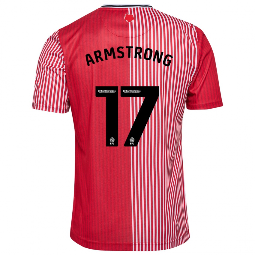 Kvinder Stuart Armstrong #17 Rød Hjemmebane Spillertrøjer 2023/24 Trøje T-Shirt