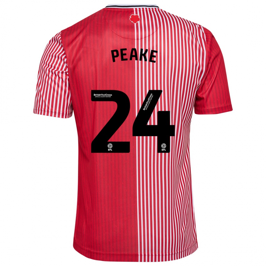 Kvinder Paige Peake #24 Rød Hjemmebane Spillertrøjer 2023/24 Trøje T-Shirt
